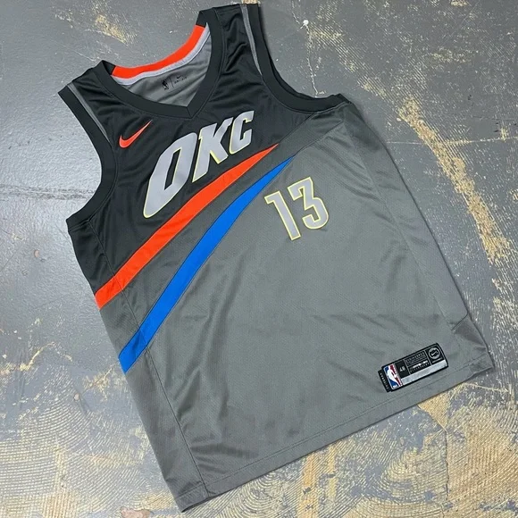 Oklahoma City Edition Paul George Grey Jersey Nike Paul George